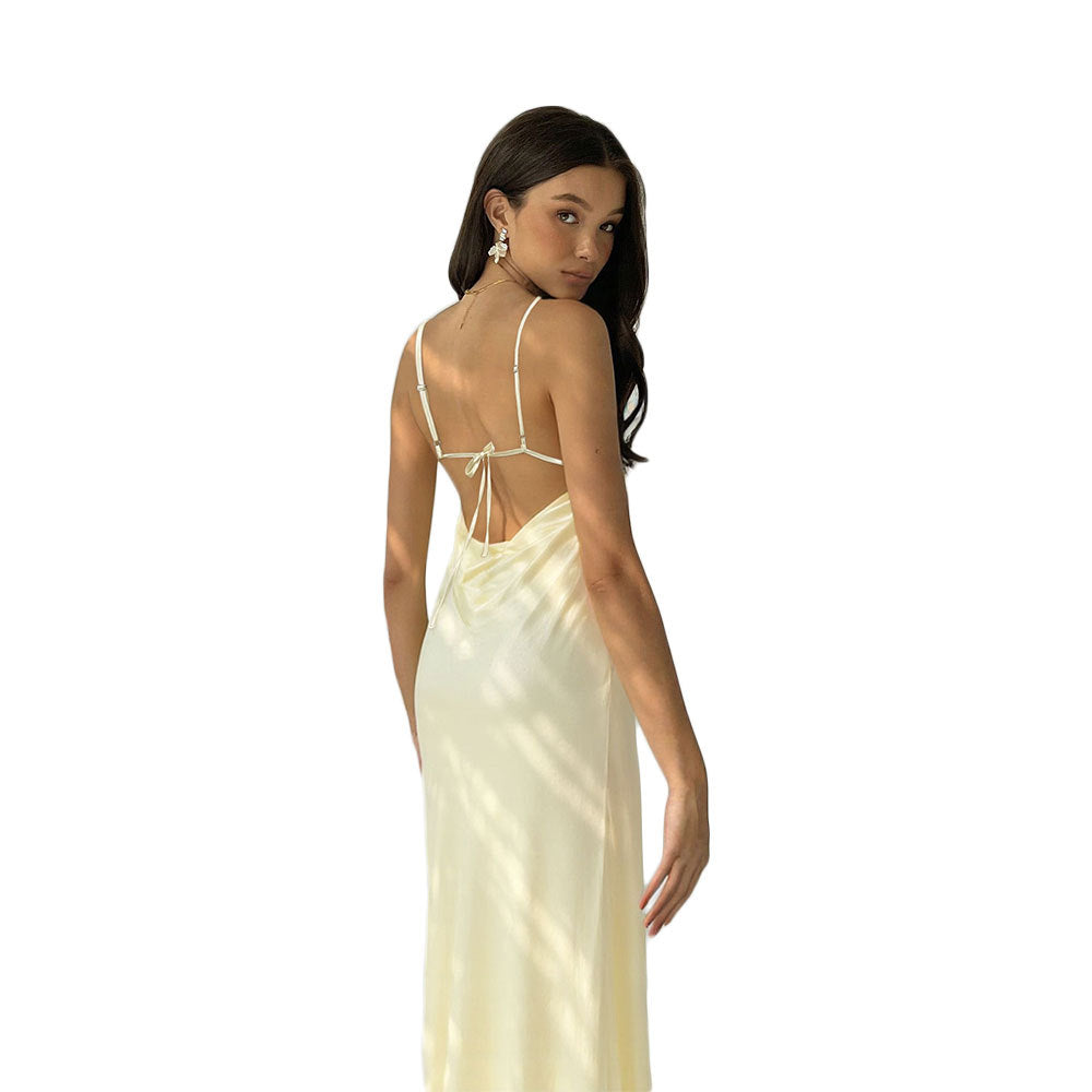 Celebrity-style Summer Backless V-neck High-end Elegant Dress